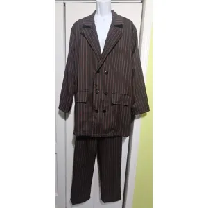 Charades Men's Pinstripe Gangster Costume Double Breasted Suit Mobster 20s