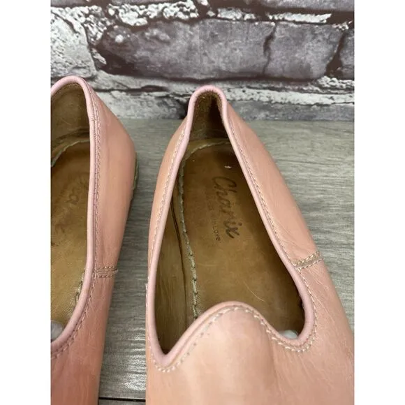 Charix Vintage Pink Leather Comfort Slip On Loafers Shoes Women Sz 40EU/9.5M US