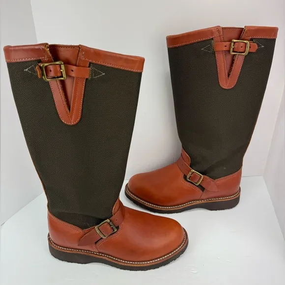 Chippewa size 8.5 Women’s Brown Leather Field Hunting Snake Boots Style L23913