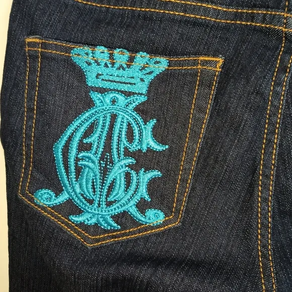Christian Audigier Ed Hardy Styled Embroidered Jeans. Vida Muerte Size11/12