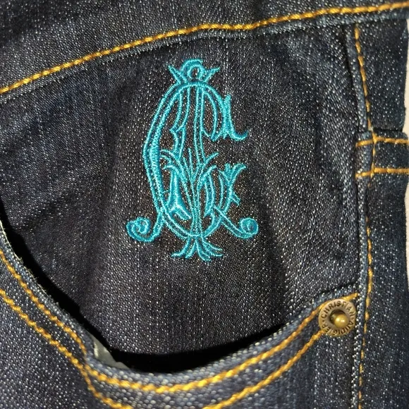 Christian Audigier Ed Hardy Styled Embroidered Jeans. Vida Muerte Size11/12