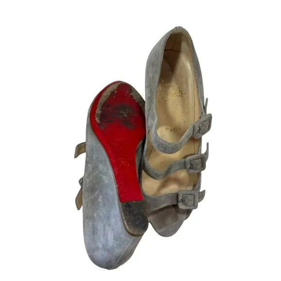 Christian Louboutin Grey Shoes, 37.5