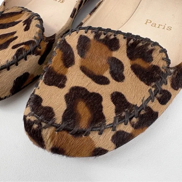 CHRISTIAN LOUBOUTIN | Leopard Pony Hair Braided Loafer Flats | EU 37