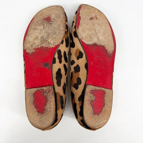 CHRISTIAN LOUBOUTIN | Leopard Pony Hair Braided Loafer Flats | EU 37