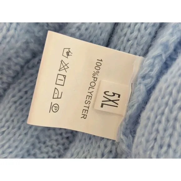 Chunky Cable Knit Sweater  Pajamas Set Baby Blue Stretch Womens 5x Athleisure