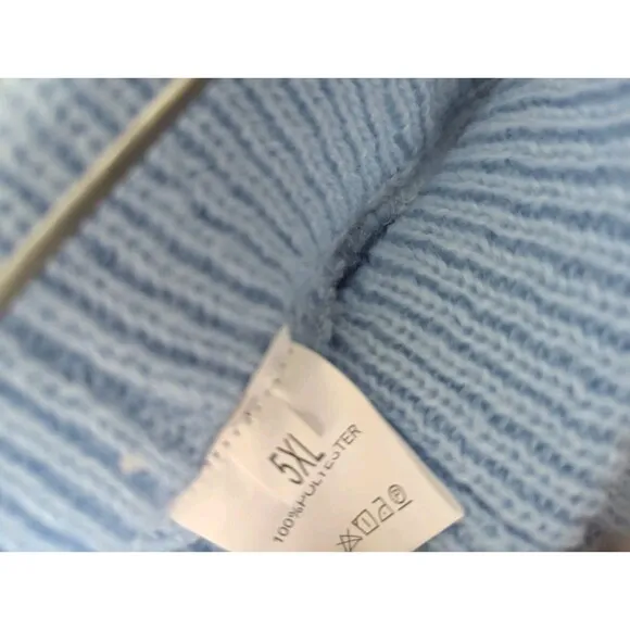 Chunky Cable Knit Sweater  Pajamas Set Baby Blue Stretch Womens 5x Athleisure