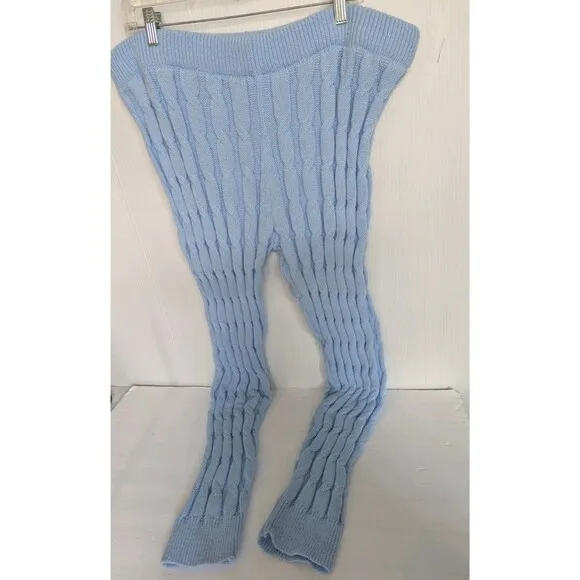Chunky Cable Knit Sweater  Pajamas Set Baby Blue Stretch Womens 5x Athleisure