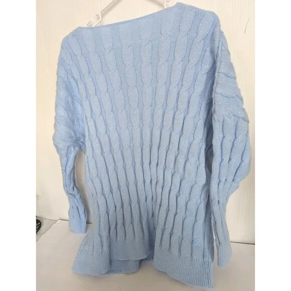 Chunky Cable Knit Sweater  Pajamas Set Baby Blue Stretch Womens 5x Athleisure