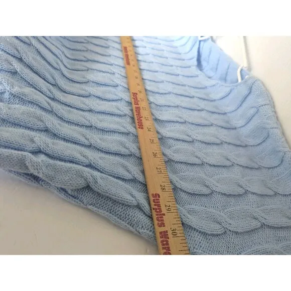 Chunky Cable Knit Sweater  Pajamas Set Baby Blue Stretch Womens 5x Athleisure