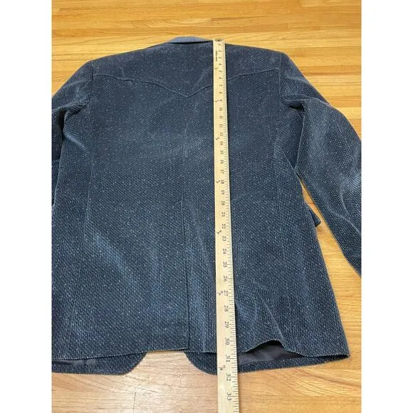 Circle S Dallas Texas Blazer Sport Coat Men's 42R Blue Corduroy Western Cowboy