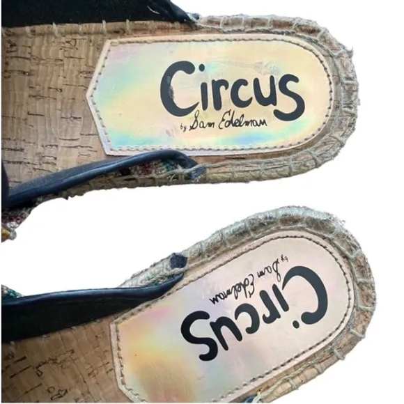 Circus by Sam Edelman Multicolor Striped Bow Slip-On Espadrille Mules Size 7