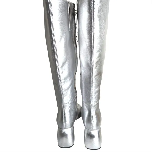 Circus NY by Sam Edelman Oaklyn Silver Wide Calf Knee-High Boots... Size 8.5