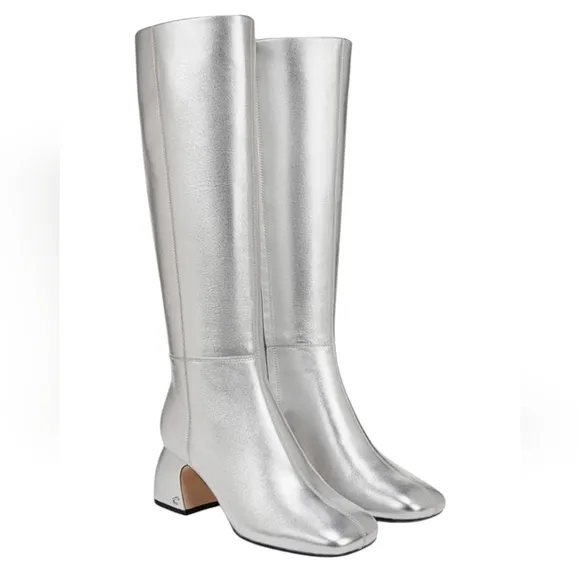 Circus NY by Sam Edelman Oaklyn Silver Wide Calf Knee-High Boots... Size 8.5