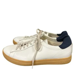 Clae Bradley White Navy Cactus Vegan Leather Shoes Faux Mens Size 10 USA