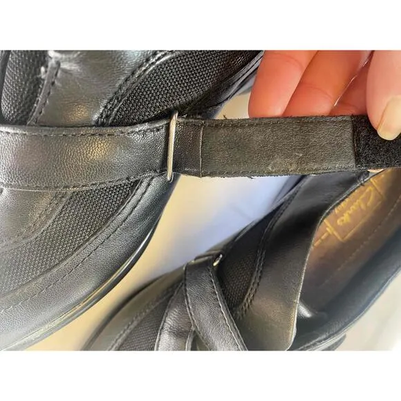 Clarks Black Women Breathable Comfort Cushioned Round Toe Shoe 8.5W