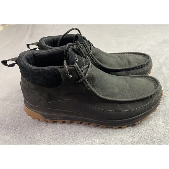 Clarks Boots Men 13 Black Nubuck ATL Trek Wall Waterproof Outdoor Hiking Lace Up
