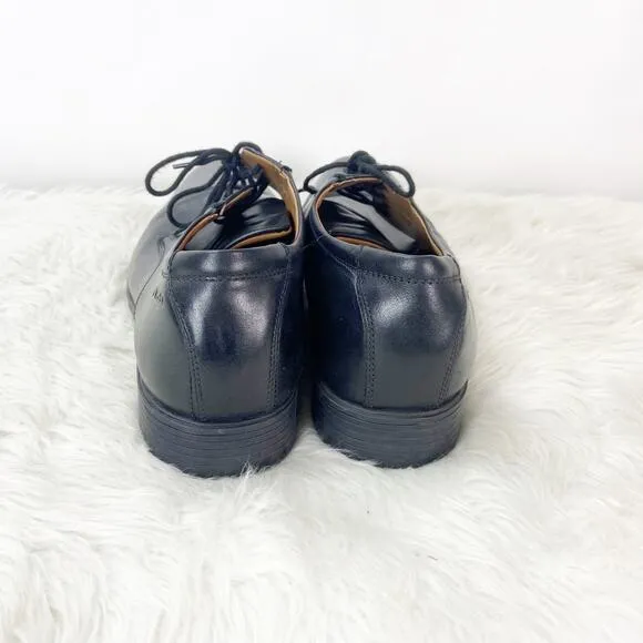 Clarks Collection 14 M Mens Black Leather Lace-up Comfort Dress Shoes