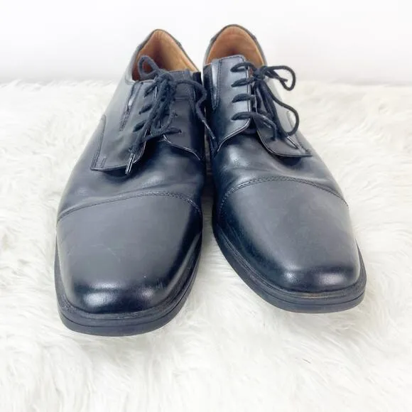 Clarks Collection 14 M Mens Black Leather Lace-up Comfort Dress Shoes