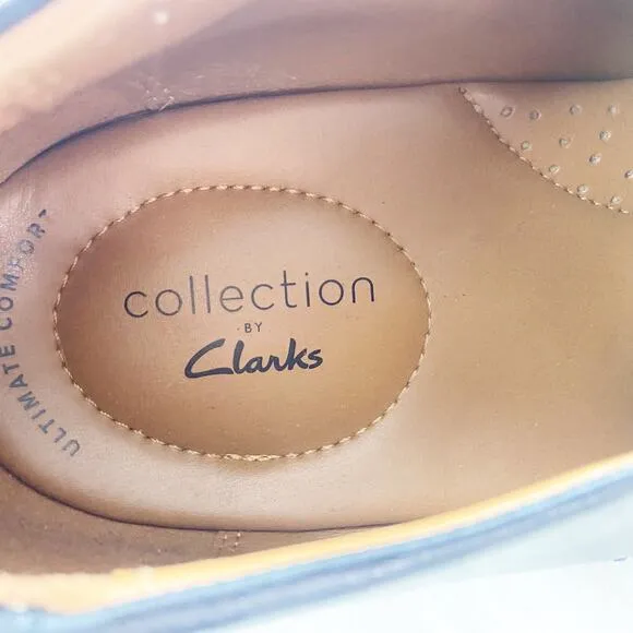 Clarks Collection 14 M Mens Black Leather Lace-up Comfort Dress Shoes