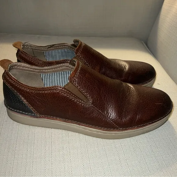 Clarks Kitna Brown/Navy Easy Slip-On Leather Size 12M