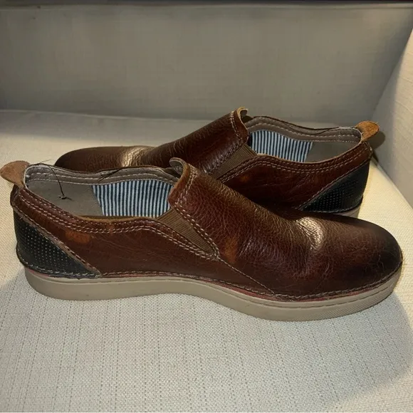 Clarks Kitna Brown/Navy Easy Slip-On Leather Size 12M