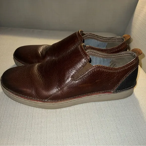 Clarks Kitna Brown/Navy Easy Slip-On Leather Size 12M