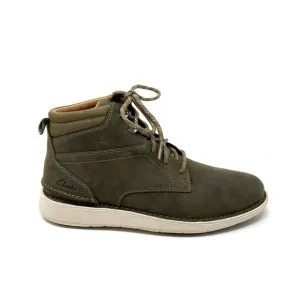 Clarks Larvik Mid Olive Leather Boots