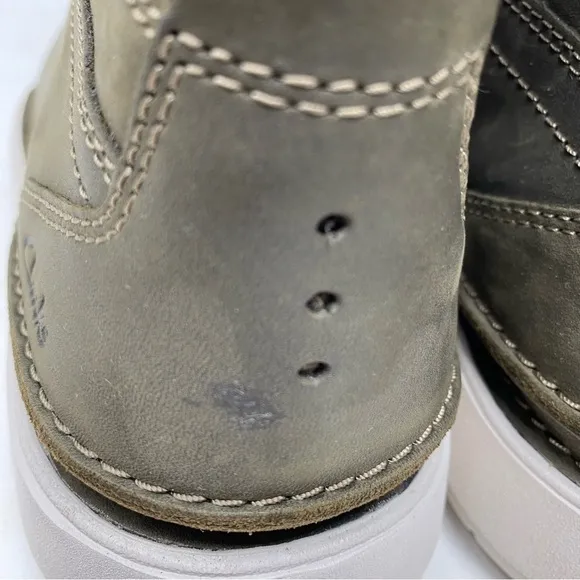 Clarks Larvik Mid Olive Leather Boots