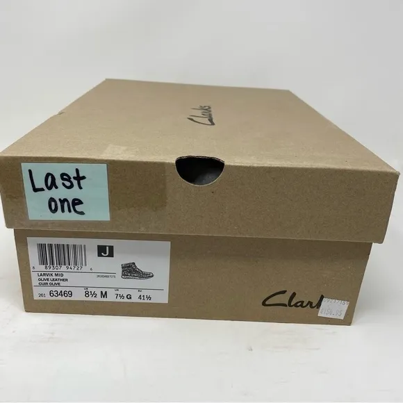 Clarks Larvik Mid Olive Leather Boots