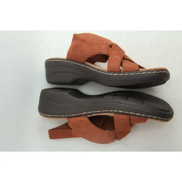 Clarks Merliah Echo Slip On Slingback Wedge Sandals Women's Sz 8 Shoes