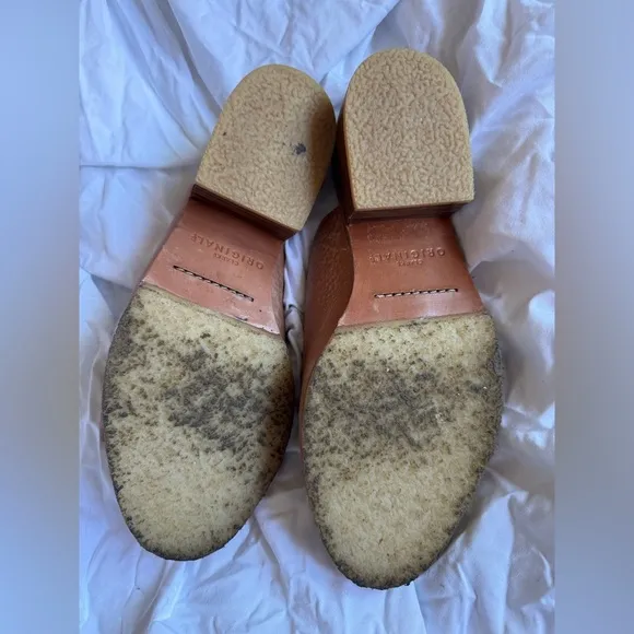 Clarks Originals Amara Sandstone Nude Slip On Mules Shoes Womens Size 8.5