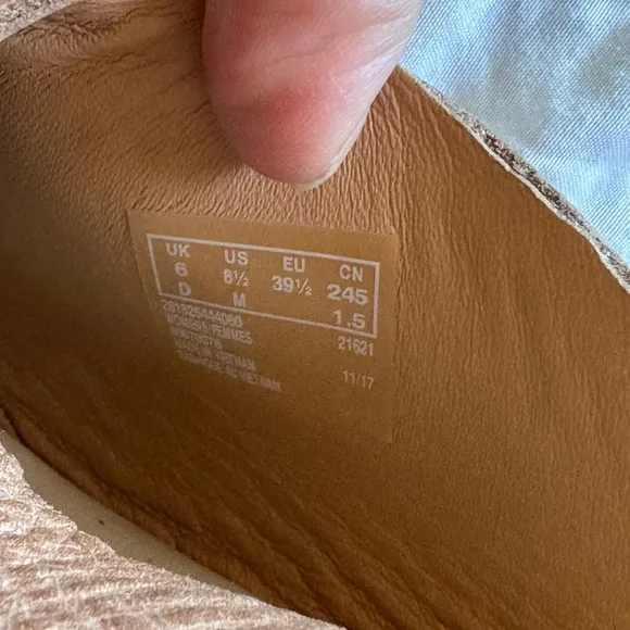 Clarks Originals Amara Sandstone Nude Slip On Mules Shoes Womens Size 8.5