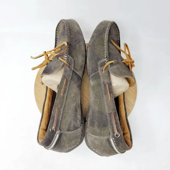 Clarks Shoes Mens 11 Loafer Moccasin Camo Suede Slipper Boat Comfort Driving