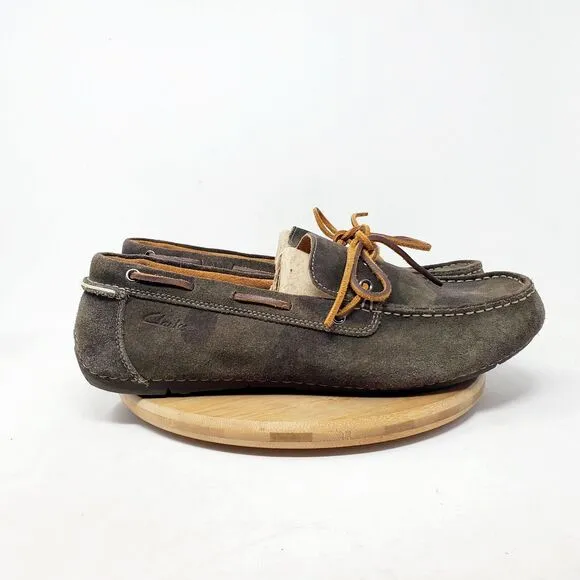 Clarks Shoes Mens 11 Loafer Moccasin Camo Suede Slipper Boat Comfort Driving