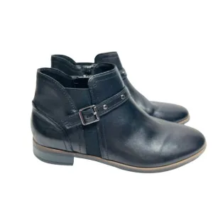 Clarks Trish Chelsea Black leather Booties Ankle boots Women's Size 9