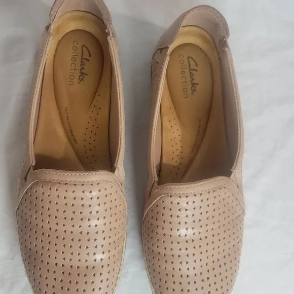 Clarks Women's Elaina Ruby Warm Beige Slip On Espadrilles 9.5W