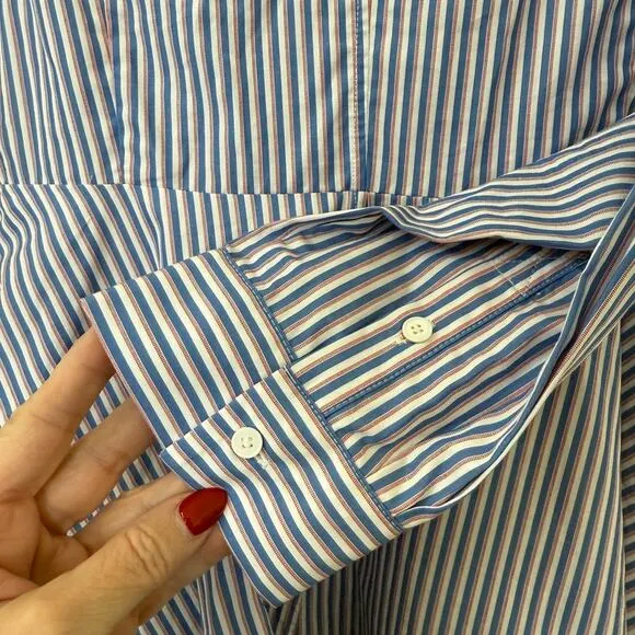 CLAUDIE PIERLOT Stripe Shirt Dress Cotton US 8 Long Sleeve NWT Parisian