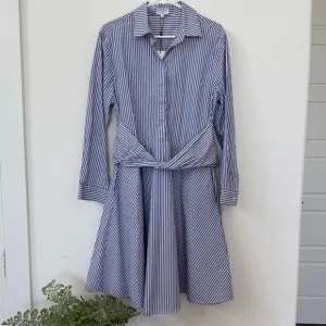 CLAUDIE PIERLOT Stripe Shirt Dress Cotton US 8 Long Sleeve NWT Parisian