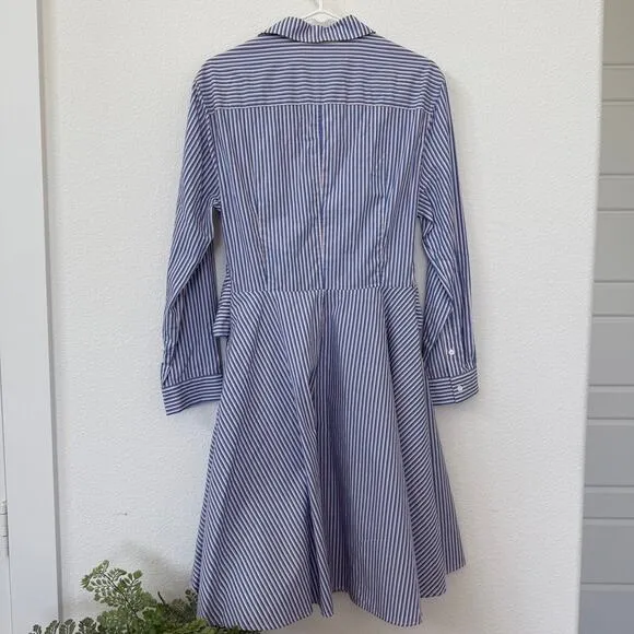 CLAUDIE PIERLOT Stripe Shirt Dress Cotton US 8 Long Sleeve NWT Parisian