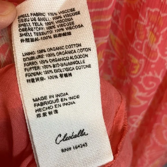 Cleobella Hannah Cutout Tiered Ruffle Maxi Dress in Coral Blossom Medium NWT