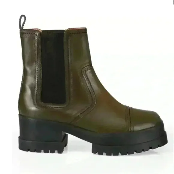 CLERGERIE Wafa Leather Ankle Boots | Size 38 / US 7.5 | Made in Portugal | Block