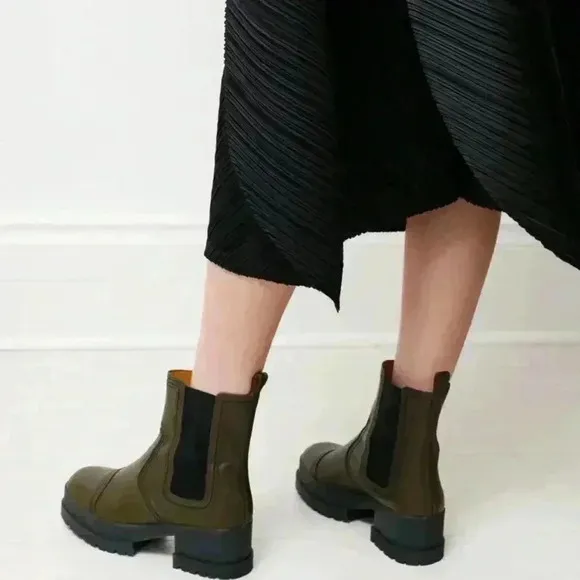 CLERGERIE Wafa Leather Ankle Boots | Size 38 / US 7.5 | Made in Portugal | Block