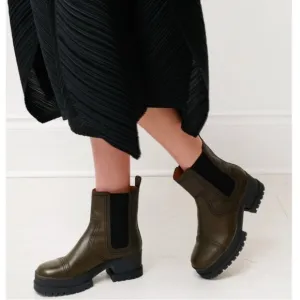 CLERGERIE Wafa Leather Ankle Boots | Size 38 / US 7.5 | Made in Portugal | Block