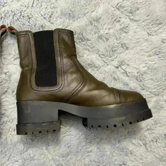 CLERGERIE Wafa Leather Ankle Boots | Size 38 / US 7.5 | Made in Portugal | Block