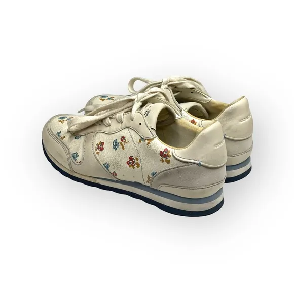 Coach ✽ C142 Runner Running Shoes Sneakers ✽ Chalk Tossed Rose Print ✽ 8.5M ✽