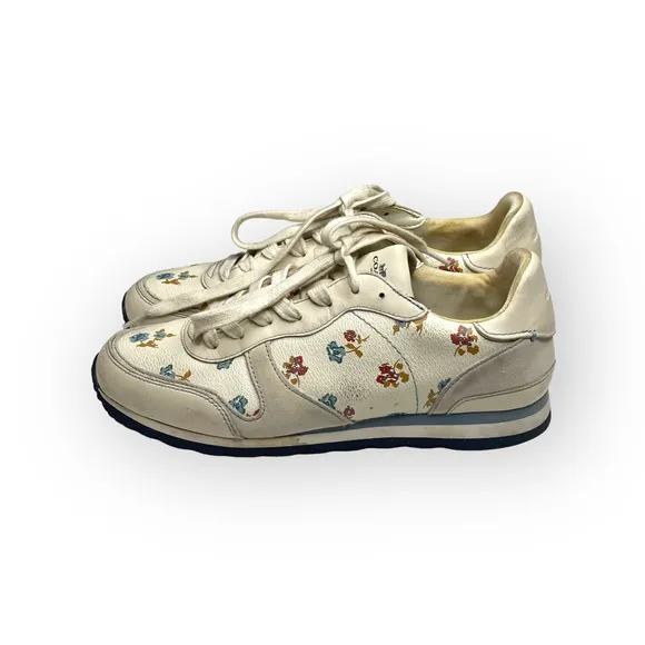 Coach ✽ C142 Runner Running Shoes Sneakers ✽ Chalk Tossed Rose Print ✽ 8.5M ✽
