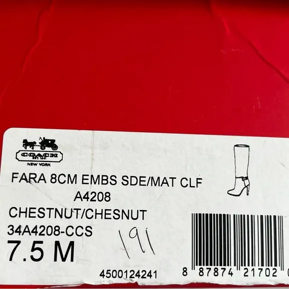 COACH Fara Chestnut Suede/Matte Calf Boots, EUC