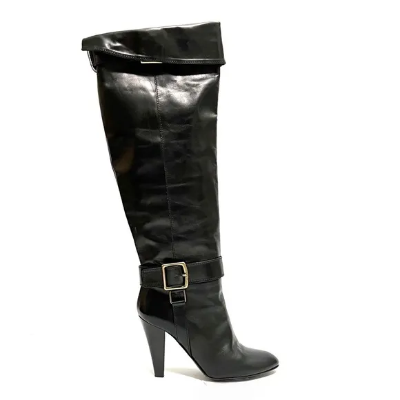 COACH | Vintage 1990s black leather over the knee heeled fashion boots