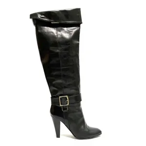 COACH | Vintage 1990s black leather over the knee heeled fashion boots