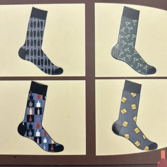 Cocktails Mens Crew Socks On Holidays I Drink Socks Gift Box Set of 8